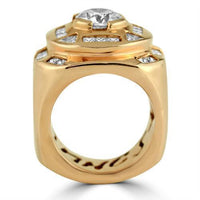 Thumbnail for Platinum Mens Designer Large Diamond Ring 6.75 Ctw