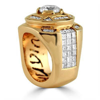 Thumbnail for Platinum Mens Designer Large Diamond Ring 6.75 Ctw