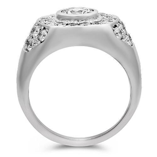 Platinum Mens Diamond Ring 3.75 Ctw
