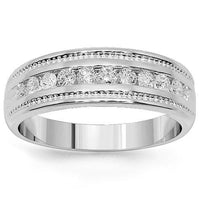 Thumbnail for Platinum(Non-Gold) Platinum Mens Diamond Wedding Band 0.50 Ctw