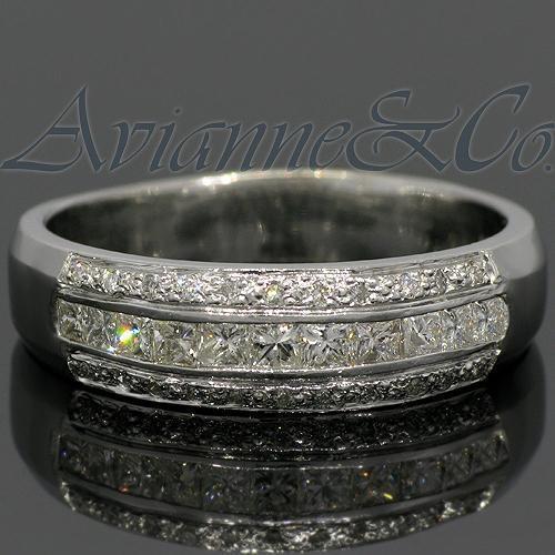 Platinum Mens Diamond Wedding Ring Band 0.55 Ctw