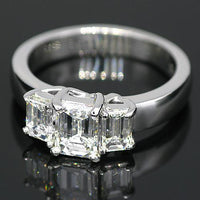 Thumbnail for Platinum Three Stone Diamond Engagement Ring 1.71 Ctw