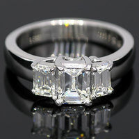 Thumbnail for Platinum Three Stone Diamond Engagement Ring 1.71 Ctw
