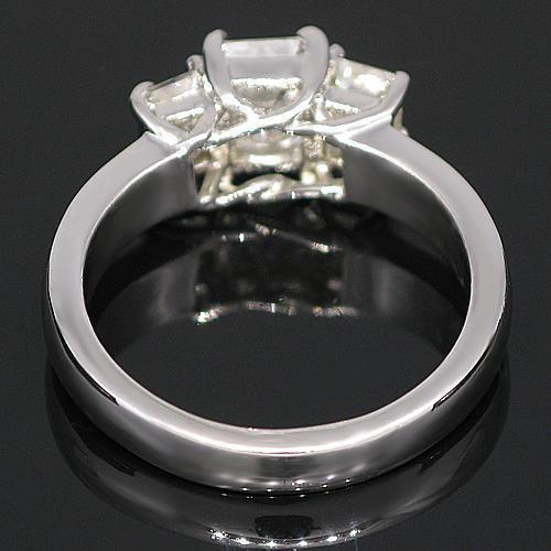 Platinum Three Stone Diamond Engagement Ring 1.71 Ctw