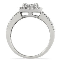 Thumbnail for Radiant Cut Diamond Engagement Ring with Side Stones in 18k White Gold 1.82 Ctw
