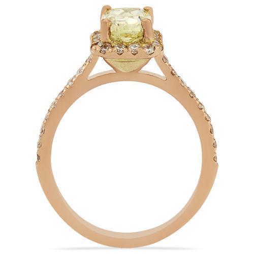 Radiant Yellow Diamond Engagement Ring in 14k Rose Gold 2.26 Ctw