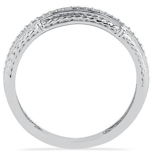 White 10K White Solid Gold Classic Diamond Wedding Band Set 0.45 Ctw