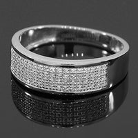 Thumbnail for White 10K White Solid Gold Diamond Wedding Band Set 0.55 Ctw