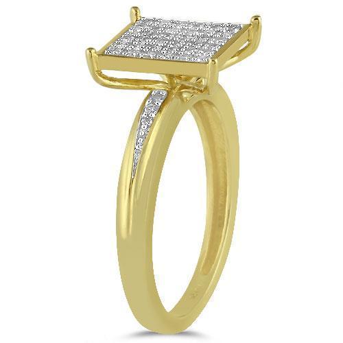 Yellow 10K Yellow Solid Gold Diamond Wedding Ring Band Set 0.40 Ctw