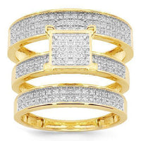 Thumbnail for 10K Yellow Solid Gold Diamond Wedding Ring Band Set 0.50 Ctw (Copy)