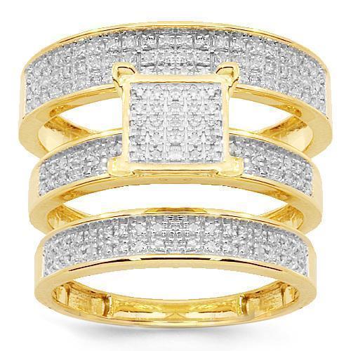 10K Yellow Solid Gold Diamond Wedding Ring Band Set 0.50 Ctw (Copy)