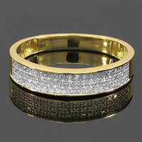 Thumbnail for Yellow 10K Yellow Solid Gold Diamond Wedding Ring Band Set 0.50 Ctw