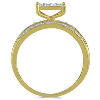 Thumbnail for Yellow 10K Yellow Solid Gold Diamond Wedding Ring Band Set 0.82 Ctw