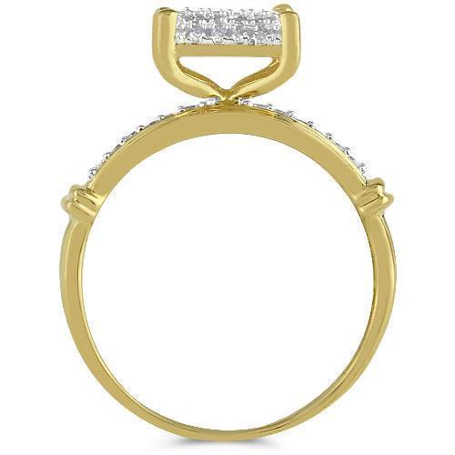 Yellow 10K Yellow Solid Gold Diamond Wedding Ring Band Set 0.84 Ctw