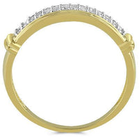 Thumbnail for Yellow 10K Yellow Solid Gold Diamond Wedding Ring Band Set 0.84 Ctw