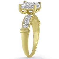 Thumbnail for Yellow 10K Yellow Solid Gold Diamond Wedding Ring Band Set 0.84 Ctw