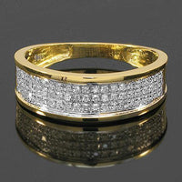 Thumbnail for 10K Yellow Solid Gold Diamond Wedding Ring Band Set 0.96 Ctw (Copy)