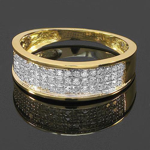 Yellow 10K Yellow Solid Gold Diamond Wedding Ring Band Set 0.96 Ctw