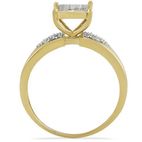 Yellow Diamond Wedding Band Set 10K Yellow Gold 0.84 Ctw