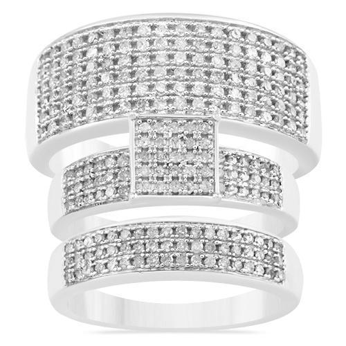 Yellow Diamond Wedding Band Set in 10K Yellow Gold 1.06 Ctw