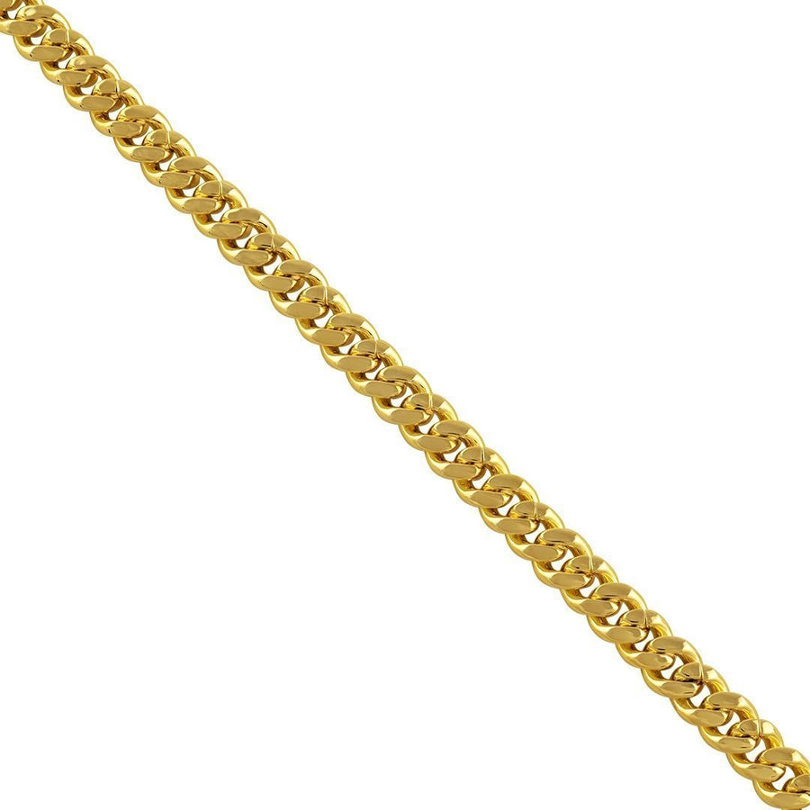 Yellow Gold Plated Silver Lab Created Stones Cuban Chain 14.1 Ctw 22 Inches 9 mm