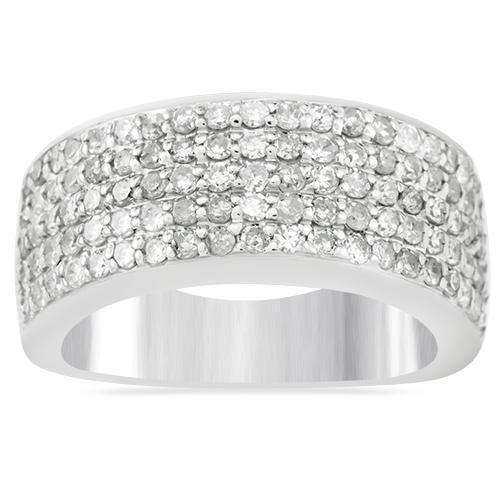Sterling Silver Mens Diamond Wedding Ring Band 2.16 Ctw