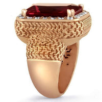 Thumbnail for Sterling Silver Rose Gold Plated Semi-Precious Crystal Ruby Ring
