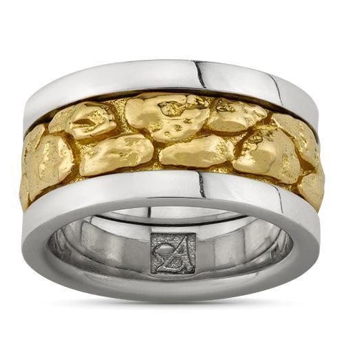Two Tone 14k Gold Nugget Style Ring