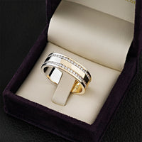 Thumbnail for Two Tone 14k Gold Wedding Band Ring 1.44 Ctw