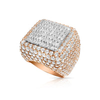 Thumbnail for Rose/ White Two Tone Diamond Baguette ring in 14k gold  12ctw