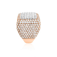 Thumbnail for Rose/ White Two Tone Diamond Baguette ring in 14k gold  12ctw