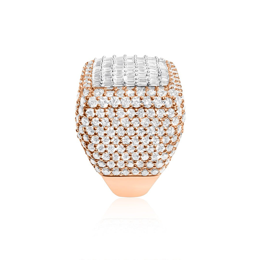 Rose/ White Two Tone Diamond Baguette ring in 14k gold  12ctw