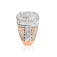 Thumbnail for Rose/ White Two Tone Diamond Baguette ring in 14k gold 7ctw