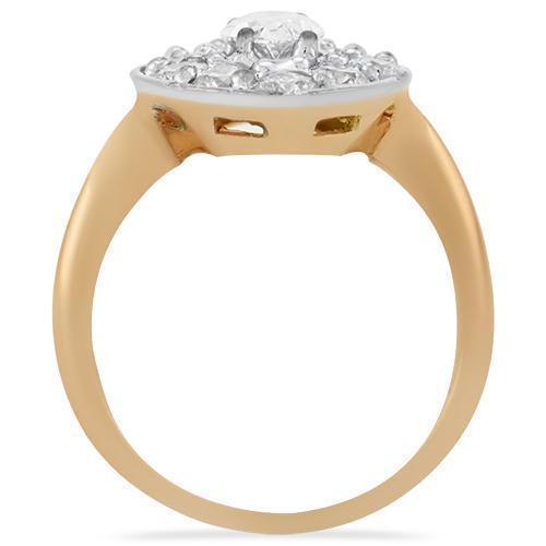 Two Tone Marquise and Diamond Cocktail Ring in 14k Rose Gold 1.64 Ctw