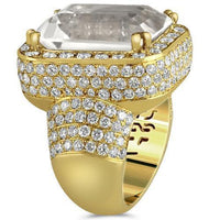 Thumbnail for Unique 14K Solid Yellow Gold Diamond MensTourmaline Ring 18 Ctw
