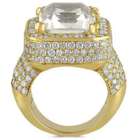 Thumbnail for Unique 14K Solid Yellow Gold Diamond MensTourmaline Ring 18 Ctw