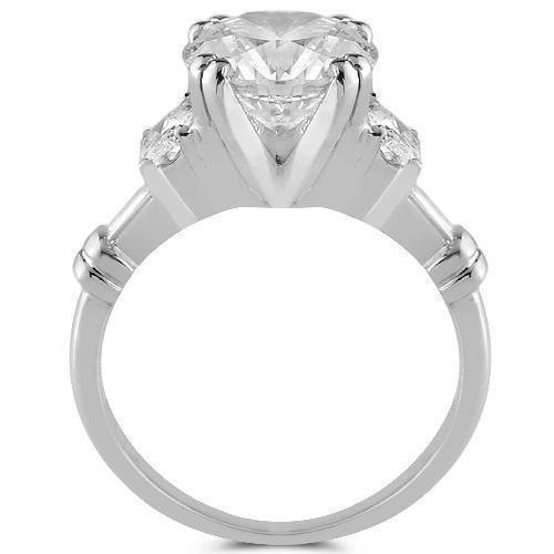 Unique Platinum EGL Certified Diamond Bridal Ring Set 5.00 Ctw