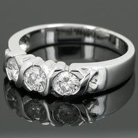Thumbnail for XO Anniversary Diamond Three Stone Ring in 14k White Gold 0.71 ctw