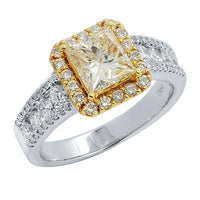 Thumbnail for Yellow Diamond Engagement Ring in 14K Solid White Gold