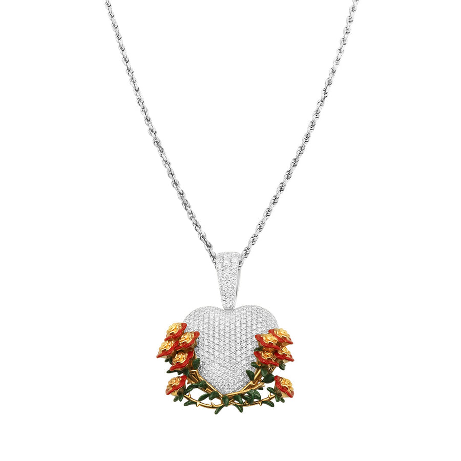 Rose Boquet Heart Pendant