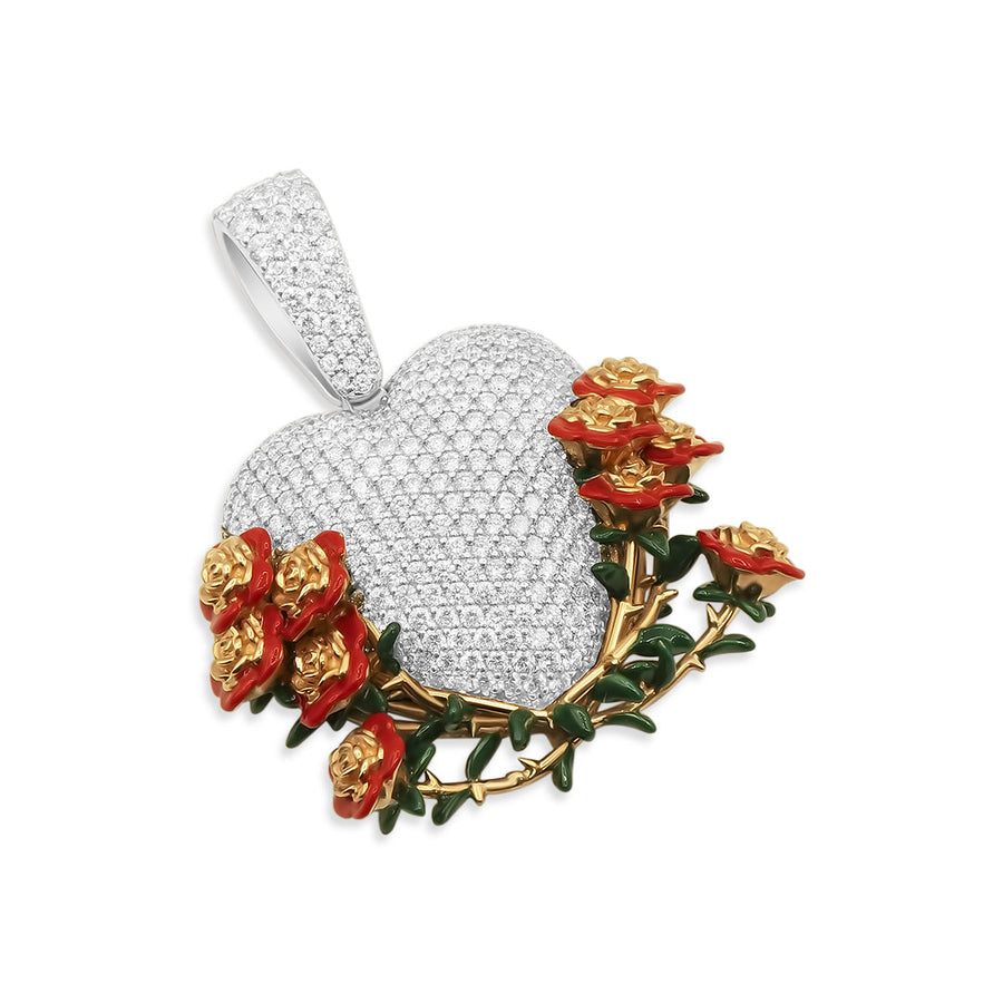 Rose Boquet Heart Pendant