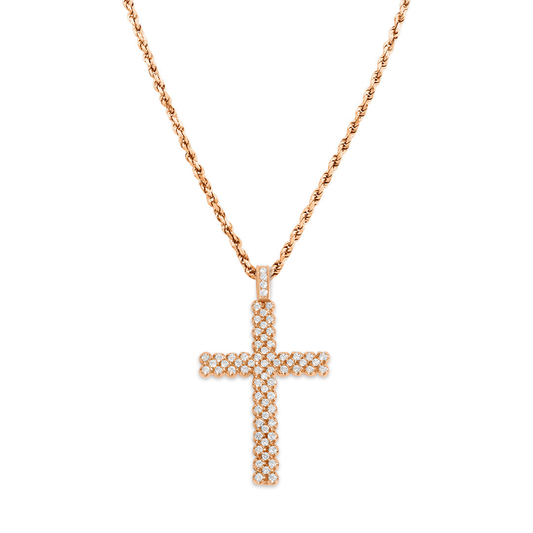 Rose Gold & Diamond Cross Pendant