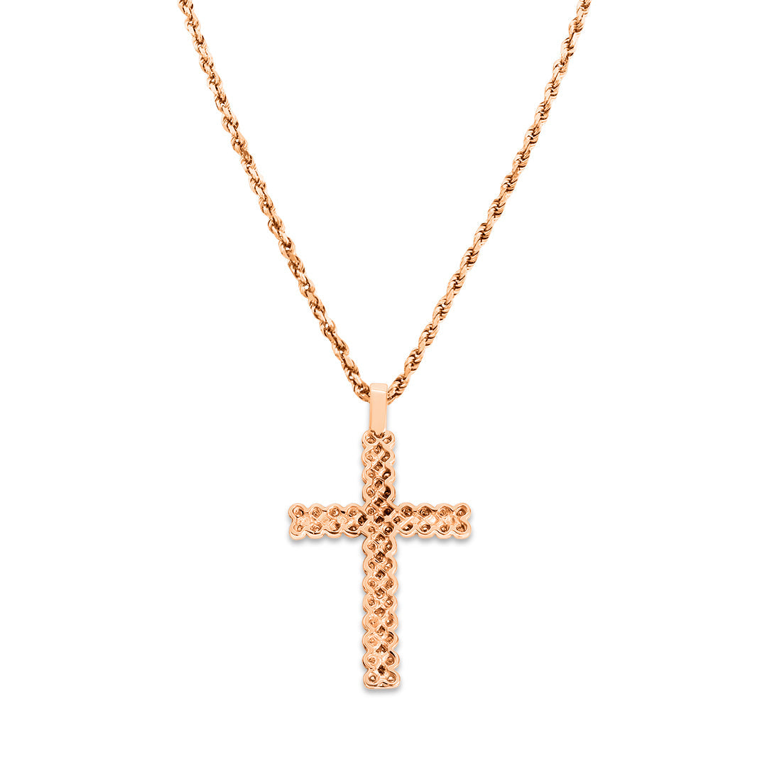 Rose Gold & Diamond Cross Pendant