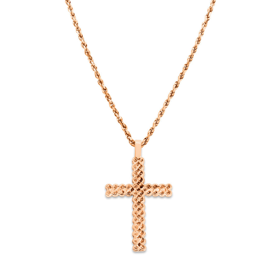Rose Gold & Diamond Cross Pendant