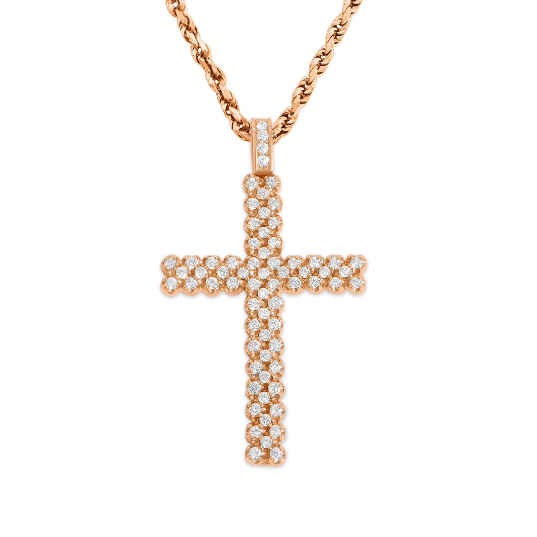 Rose Gold & Diamond Cross Pendant