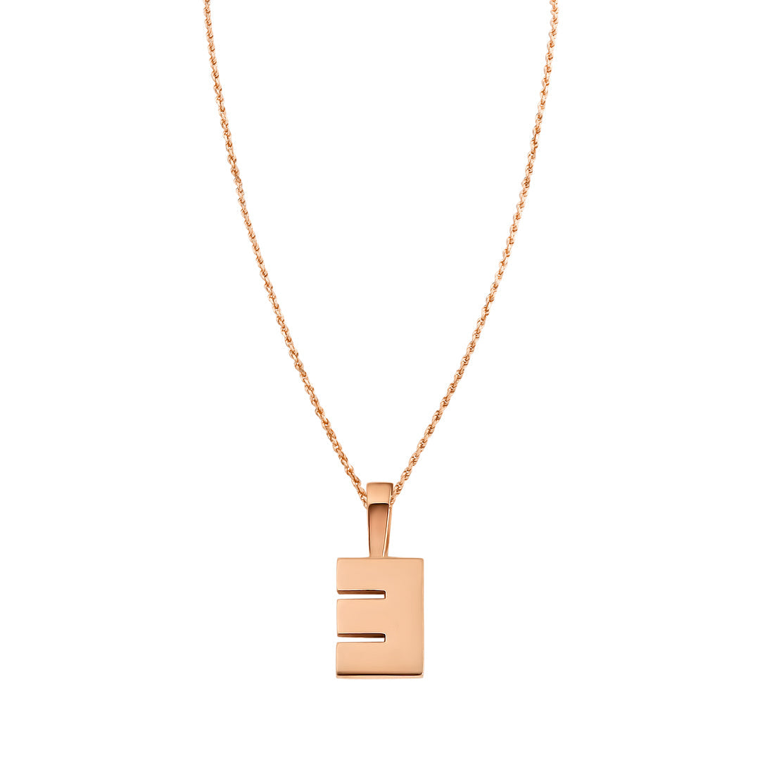 Rose Gold & Diamond Letter "E" Pendant