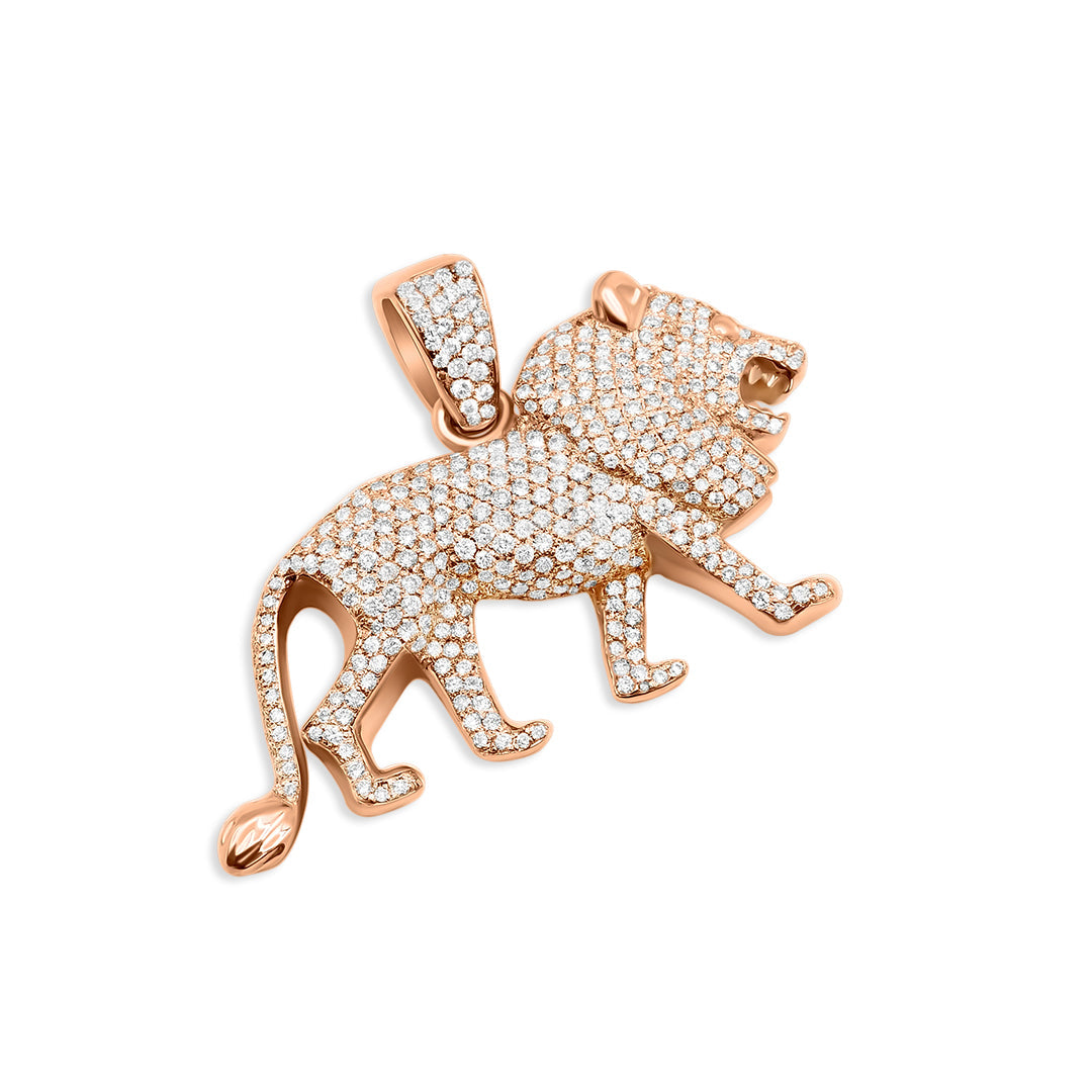 Rose Gold & Diamond Lion Pendant