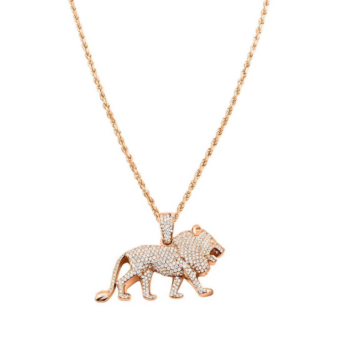 Rose Gold & Diamond Lion Pendant