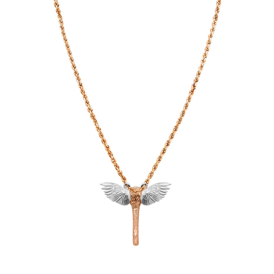 Rose Gold & Diamond Wing Snake Pendant