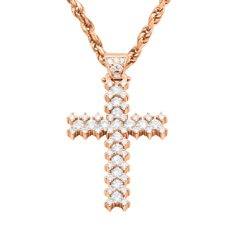Rose Gold & Diamonds Cross Pendant